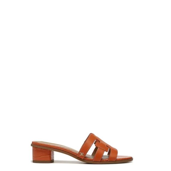 Sam Edelman Illie Block Heel Slide Sandal SUNSET ORANGE - Picture 4 of 11